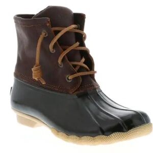 Sperry Saltwater Duck Boot in Tan/Dark Brown Women’s Size 9.5